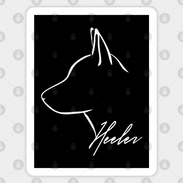 Proud Heeler profile dog lover gift Sticker by wilsigns